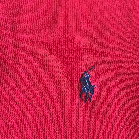 VTG-polo by Ralph Lauren-L-red-quarter zip, embroidered logo,long sleeve,sweater - Picture 4 of 14